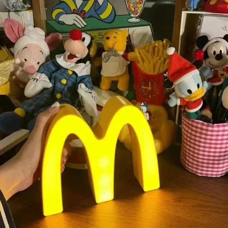 lampe led veilleuse dessin animé forme hamburger jaune moderne chambre enfant rechargeable