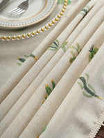 nappe table manger rustique boho chic cactus vert tissu épais printemps été automne hiverextérieur