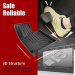 tapis sol imperméable noir rayures diagonales clips fixation tapis voiture moderne