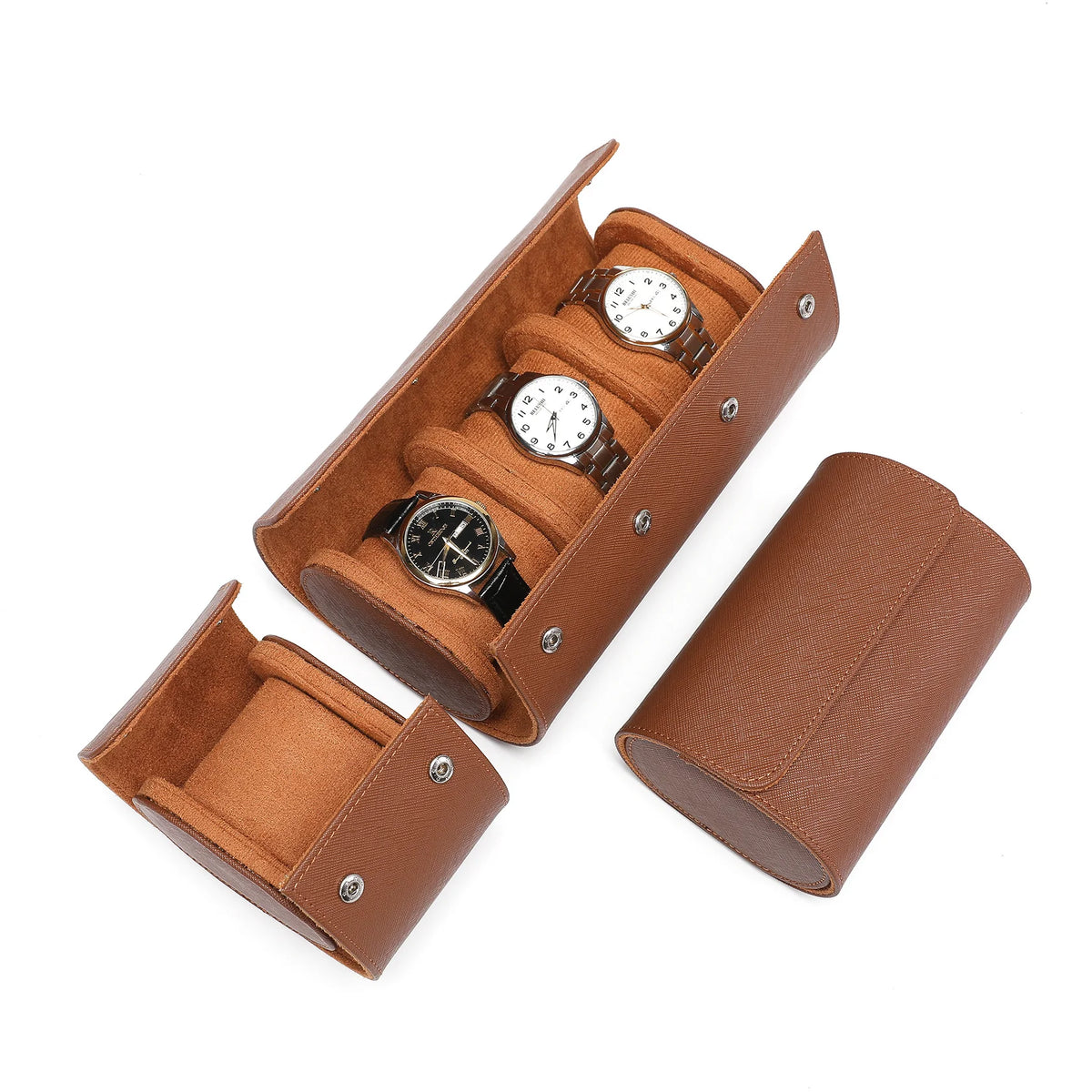 boîtes montres simili cuir noir bleu marron classiques montres protection anti poussière