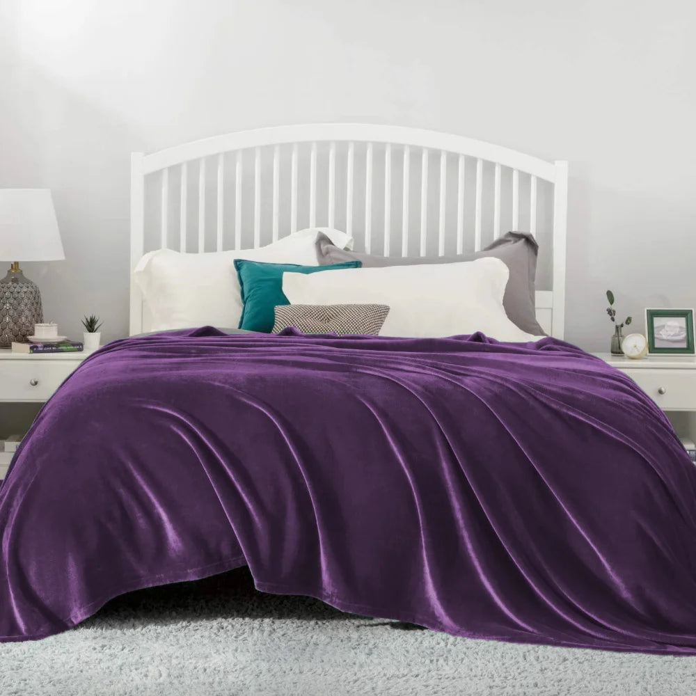 couverture violet douce velours moderne 100 polyester cachemire hiver 130x150cm fixations
