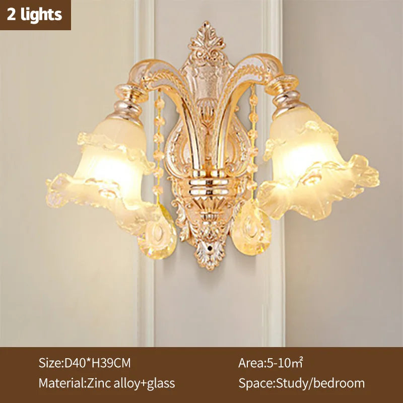 lustre doré cristal fleurs classique baroque salon encastrée led 2000lm 82000lm