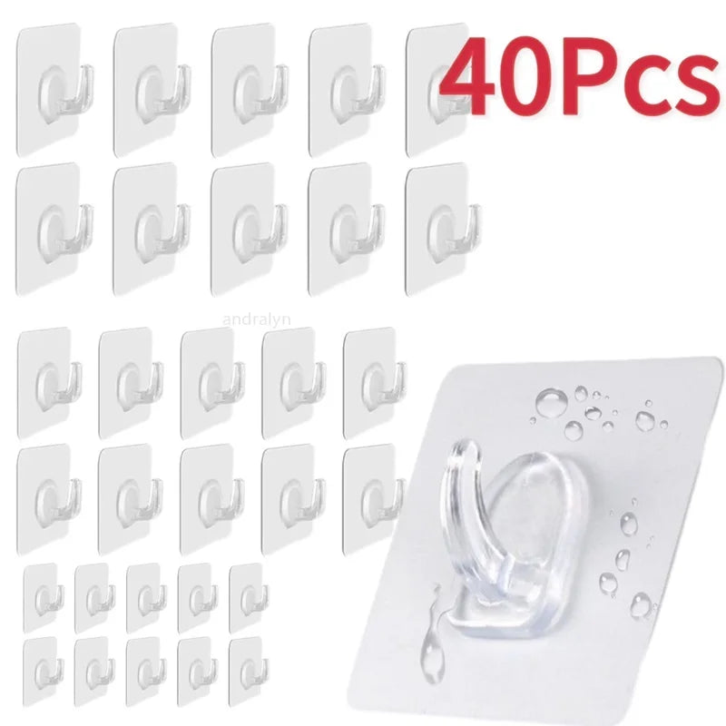crochet mural transparent autoadhésif moderne porte serviettes organisation cuisine salle bain multiusage storage