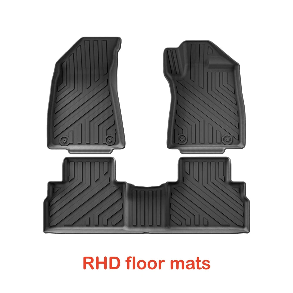 tapis sol voiture noir rayures horizontales moderne antidérapant imperméable avant arrière coussin dossier