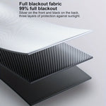 rideau fenêtre noir vertical moderne stores enrouleurs sans perçage clips magnétiques opaques 60x40cm