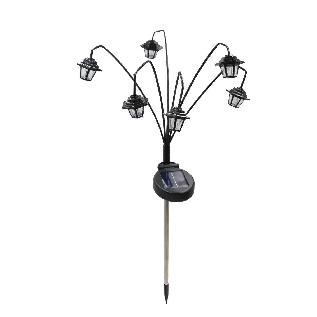 lumière solaire conique noire led patio moderne décoration extérieure autoinstallation