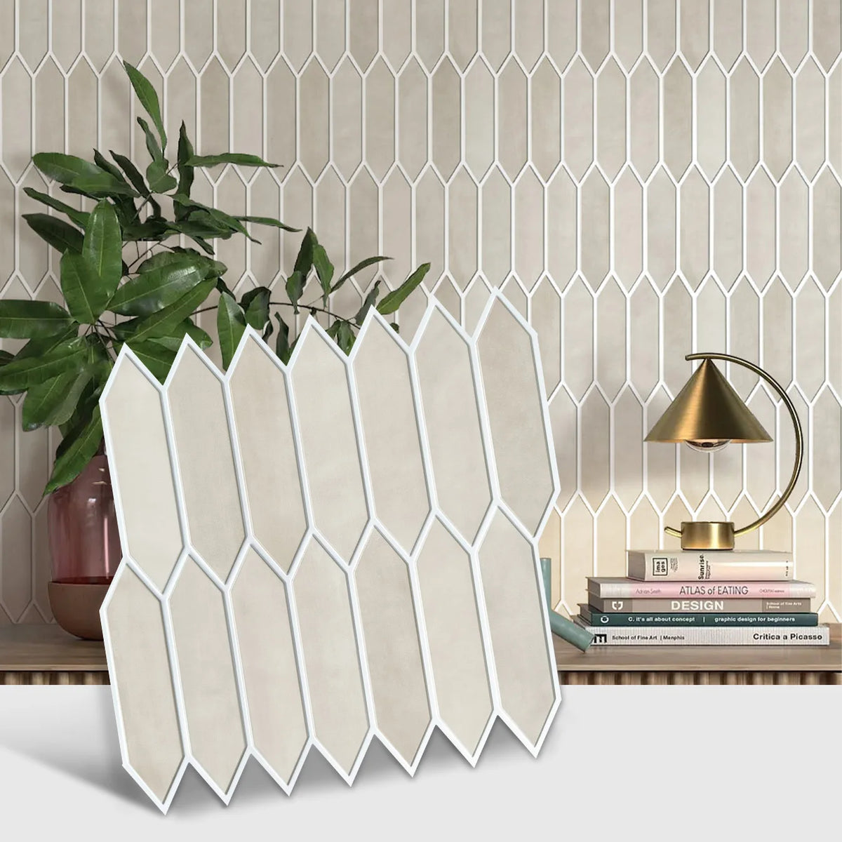 revêtement mural 3d autoadhésif imperméable moderne beige clair texture 3d lignes noires chambre cuisine