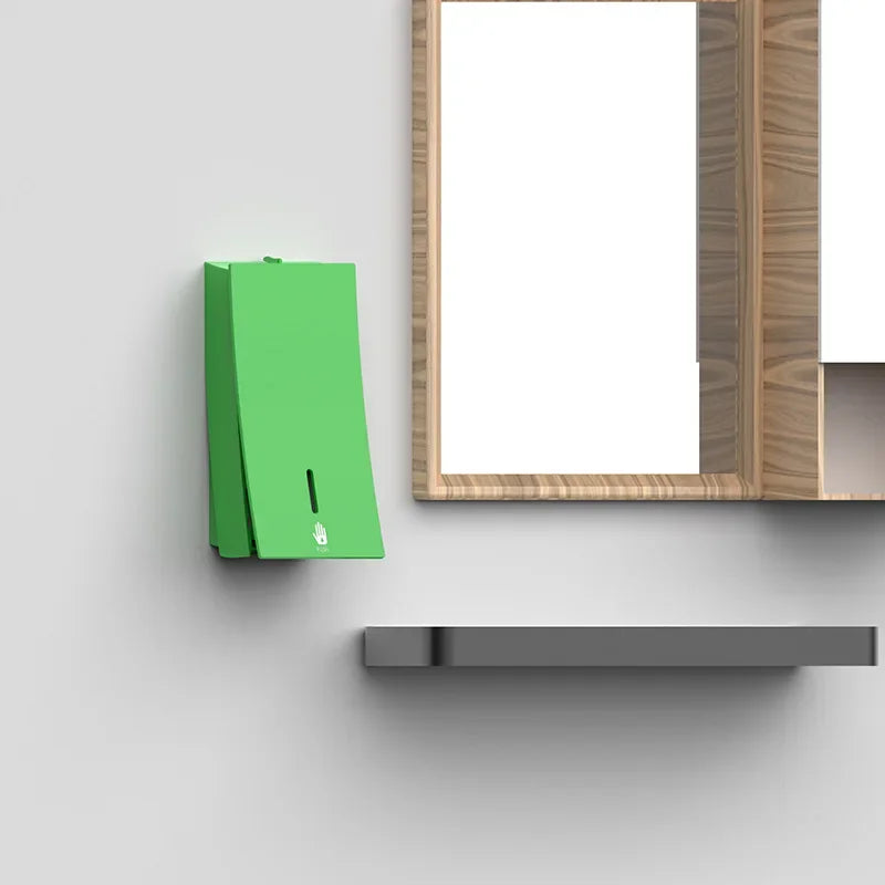 distributeur savon liquide mains abs blanc gris beige texture lisse moderne fixation murale push