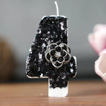 bougies chiffres paillettes noires festives anniversaire mariage décoratives numérotation festive