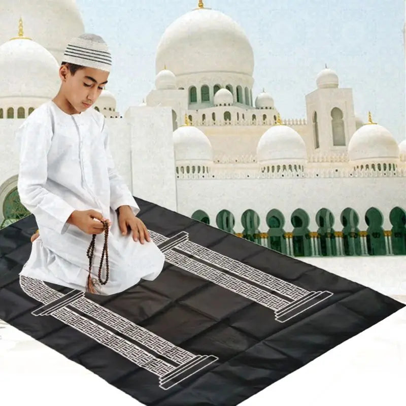 tapis prière islamique imperméable cuir couleur noire bleue rouge moderne