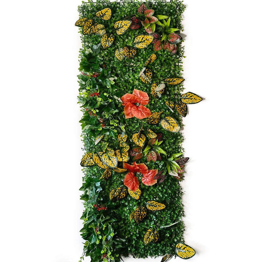panneau végétal mural artificiel fleurs feuilles décoratif jardin extérieur mur intérieur vert naturel