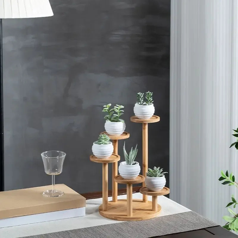 support plantes bois naturel blanc pots céramique minimaliste décoration intérieure moderne élégante zen
