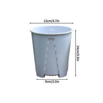 Pots fleurs modernes plastique vert couvercle motif branches blanc minimalistes