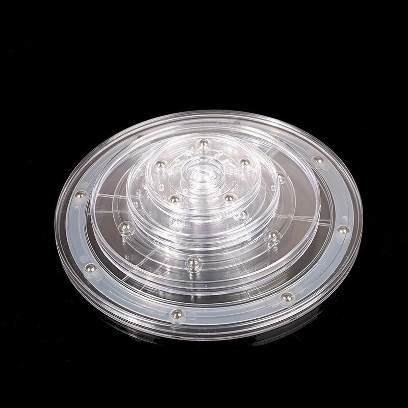 support disque transparent moderne rotatif 360 degrés sections rondes différentes tailles