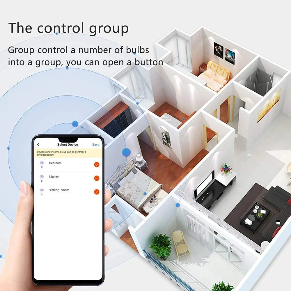 Ampoule LED intelligente blanc moderne culot E27 WiFi ZigBee 50000h SmartThings Alexa Google Assistant