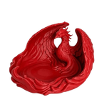support bijoux forme phoenix noir rouge argent blanc brillant art déco fantastique montre bracelet