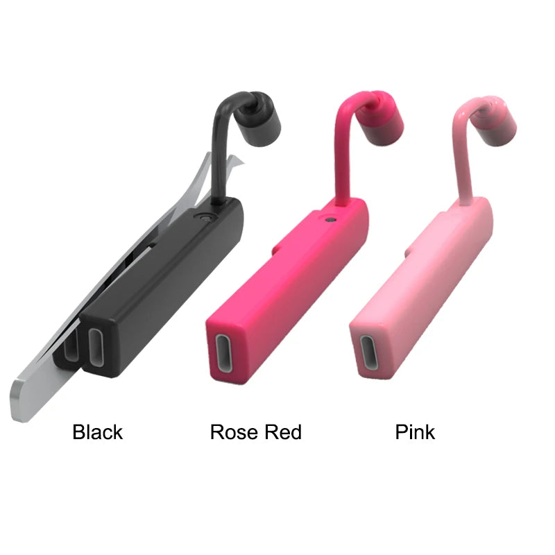 lampe uv led rechargeable noir rose clair clips tweezers intégrés application cils moderne pratique