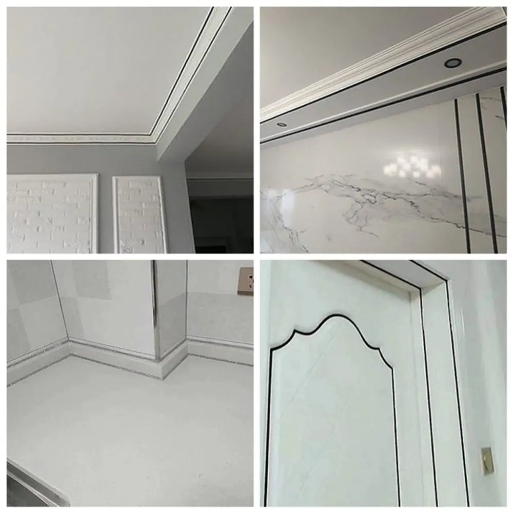 ruban adhésif décoratif pvc noir or argent moderne 1cm 2cm 3cm 4cm 5cm 20m