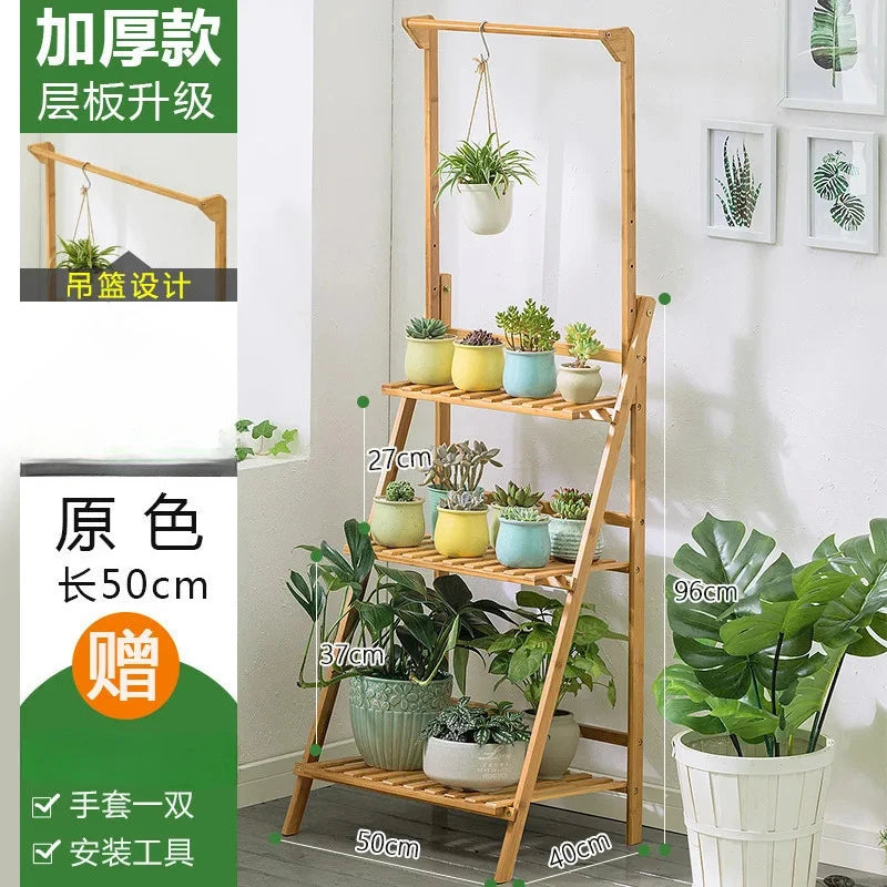 étagère plantes moderne bois naturel pots multicolores fixations grille tailles