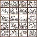 gabarits peinture fleurs feuilles papillons réutilisables diy crafts blanc noir vert orange rose brun