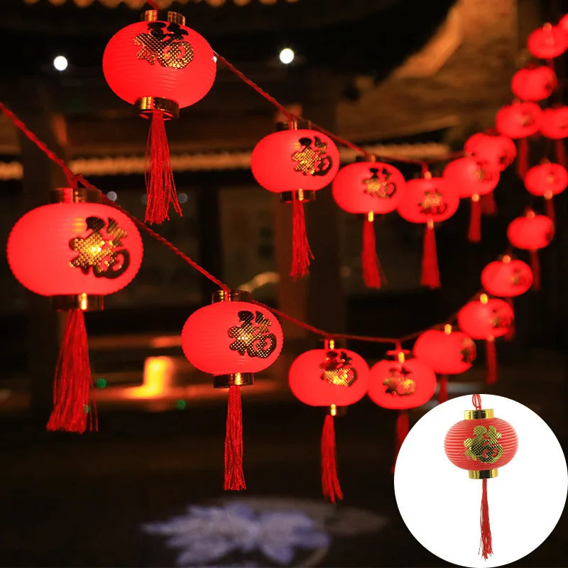 décoration nouvel an lanterne chinoise rouge papier fin motifs dorés tassel traditionnelle festive