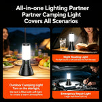 lampe camping rechargeable noir blanc lisse moderne interrupteur tactileversible 360degrees éclairageurgence nocturne