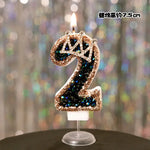 bougies anniversaire numériques or noir brillantes festives décoration pâtisserie chiffres strass transparent
