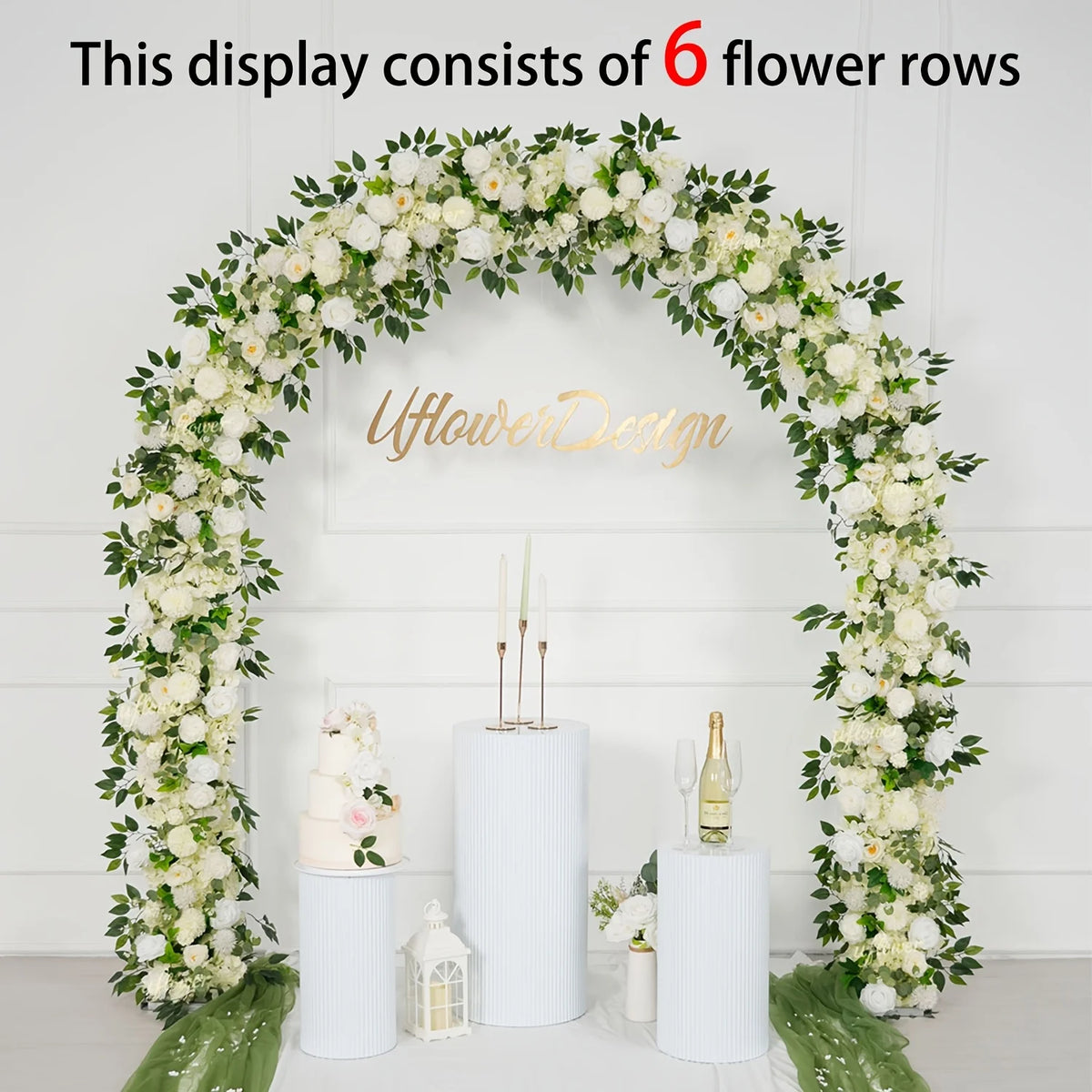 guirlande fleurs artificielles roses pivoines mariage anniversaire arches décorations extérieures romantiques classiques