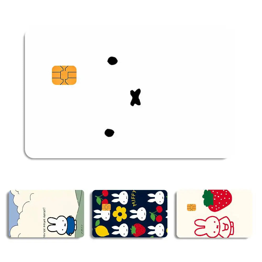 autocollants protection carte bancaire dessins animés miffy waterproof résistance griffures pièces adhésif cartoon enfants