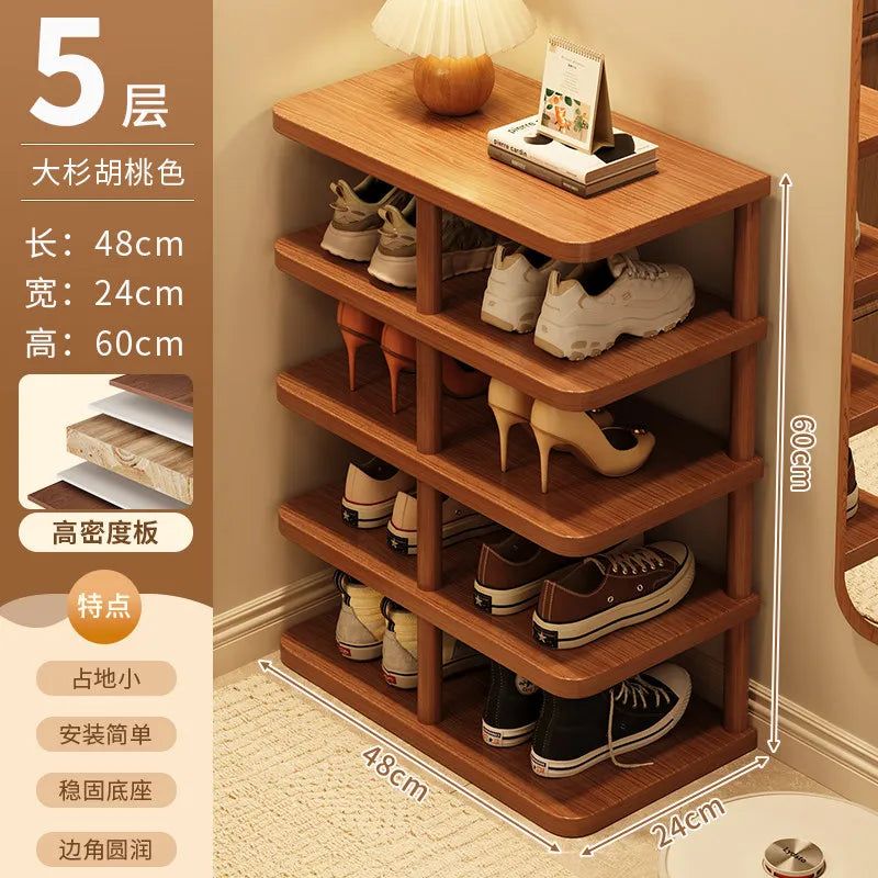 étagère chaussures moderne métal texture bois clair organisateur minimaliste gain place maison
