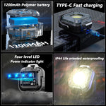 lampe travail portable led rechargeable 1200mAh 500lm gris argenté industrielle