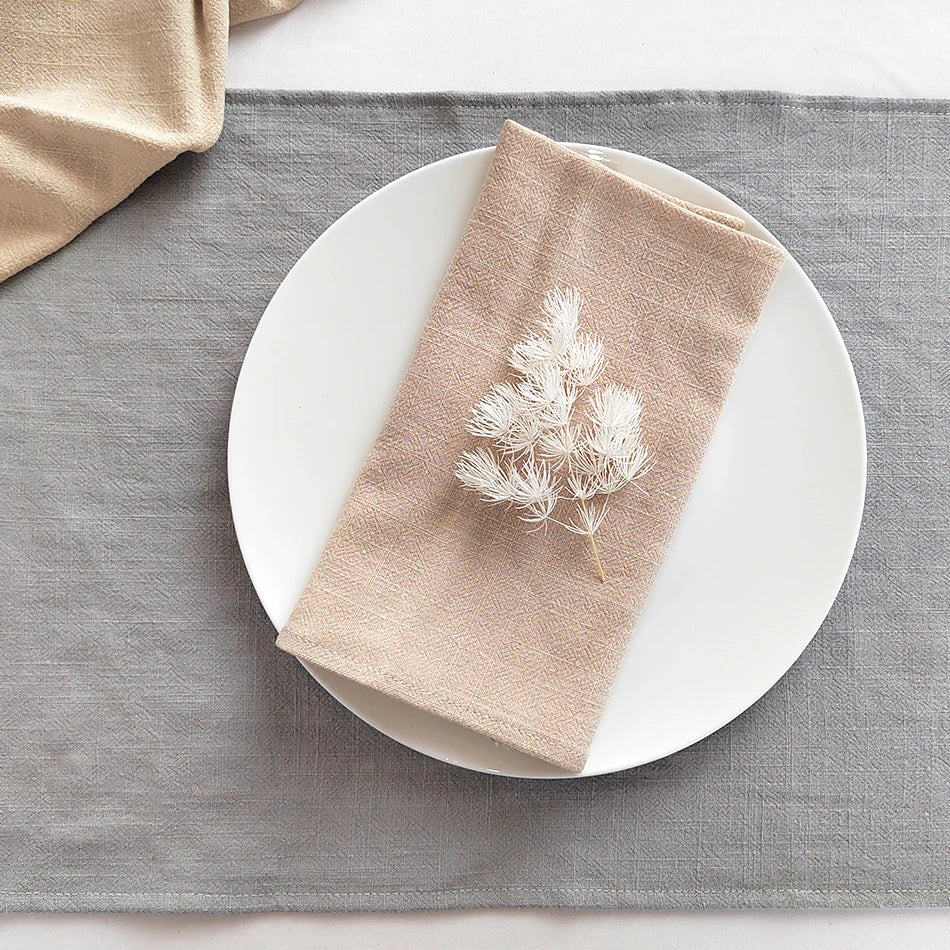 serviettes table coton lin vert bleu rouge gris minimaliste réutilisable 30x45cm festive mariageextérieur