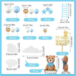 décoration gâteau ours nuages étoiles sucre anniversaire fête thème enfant bleu doré