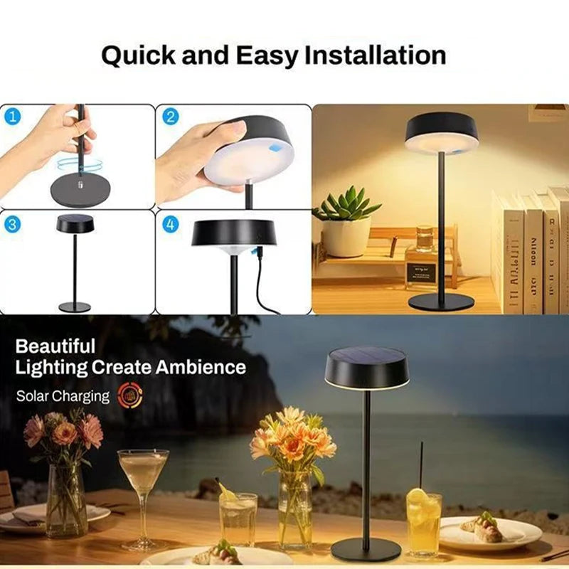 lampe table rechargeable led sans fil noir blanc moderne minimaliste intérieur extérieur camping