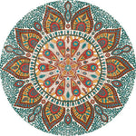 tapis rond boho mandala multicolore floral deco moderne salon chambreextérieur 80x80cm 120x120cm
