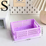 paniers rangement pliables moderne rose bleu beige vert cosmétiques papeterie étudiant