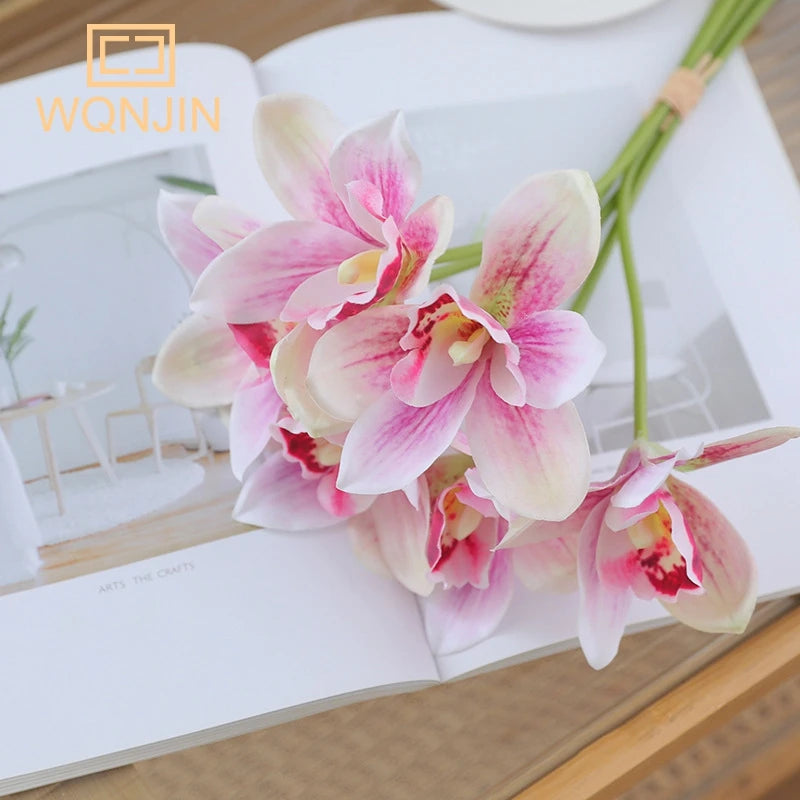 bouquet fleurs artificielles orchidées rose blanc moderne décoration intérieure mariage anniversaire chambre