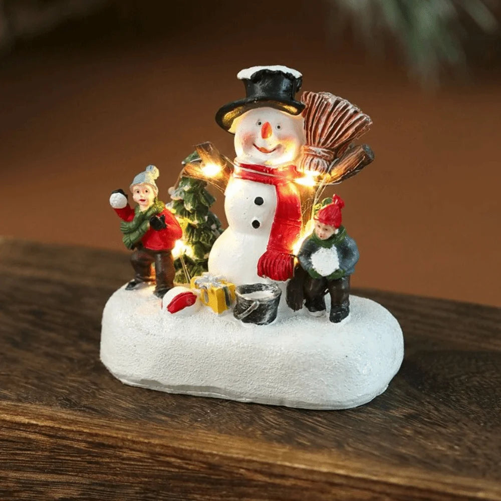 décoration noël figurines père noël cerf sapin cadeaux enfants neige festive opaquemaxlengtherror