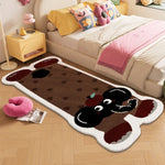 tapis dessin animé animaux mignons imitation cachemire polyestère antidérapant résistant décoloration intérieurextérieur