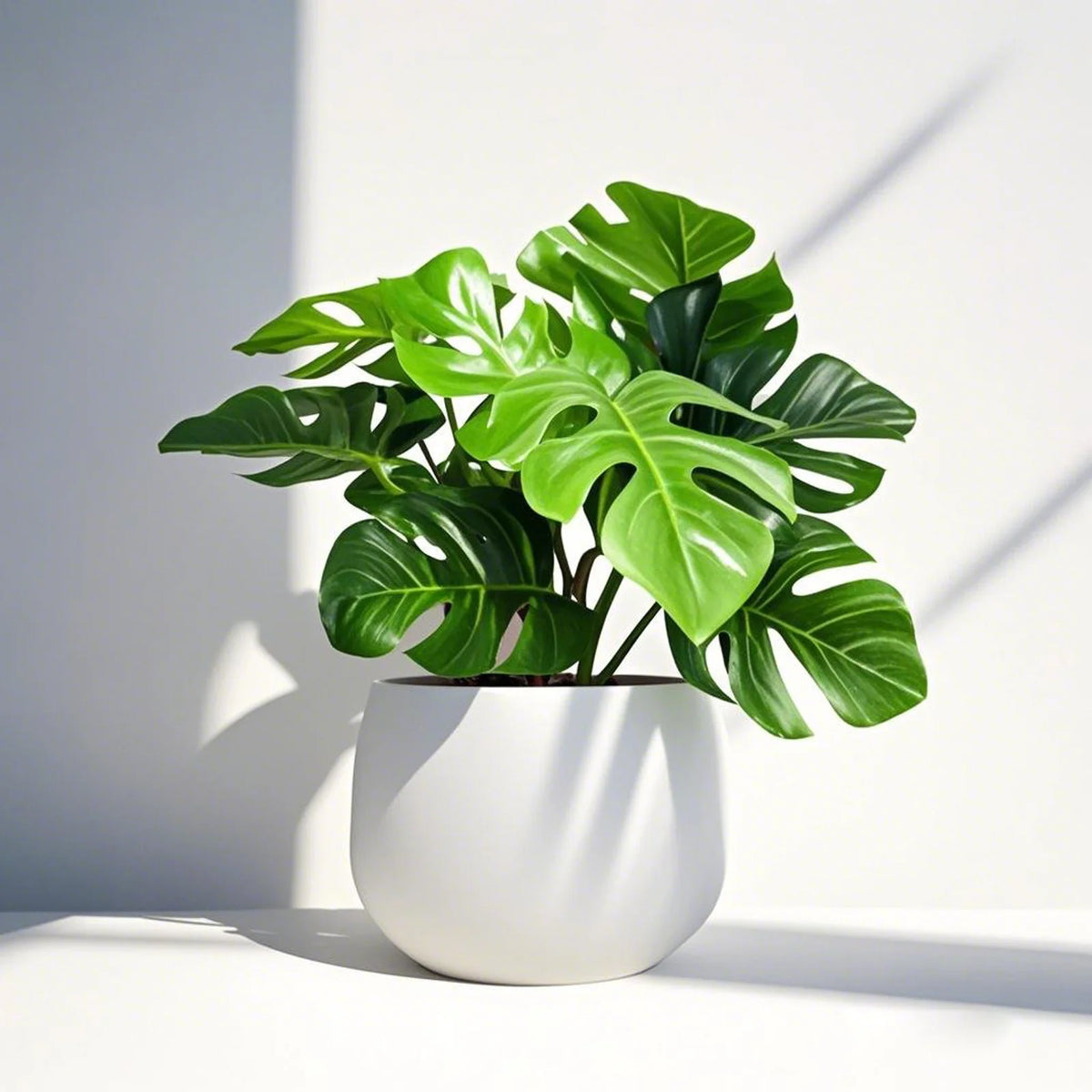 décoration intérieure plante verte moderne mini bonsaï pot blanc feuilles vertes anniversaire chambre salon