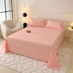 drap plat double gris lisse satiné minimaliste moderne lit adultes polyester