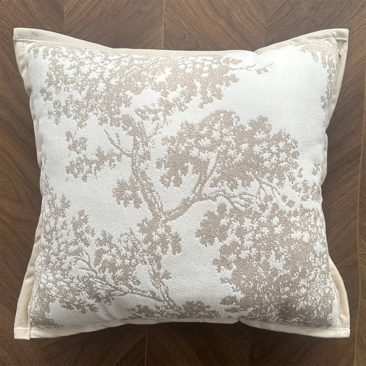 housse coussin carré motif floral doré 100% polyester 45x45cm décoration maison élégant