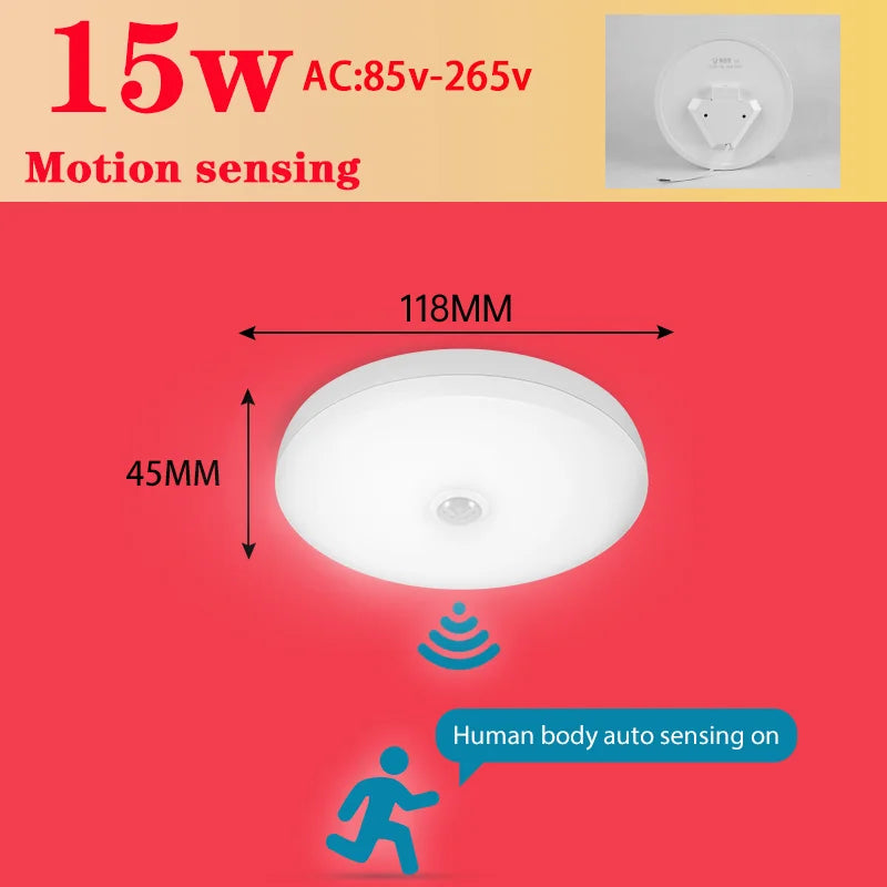 Lampe détecteur mouvement blanc moderne minimaliste vis fixation support led