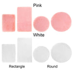 tapis peluche douce moderne rose blanc 11cm 18cm 18.5cm 8cm accessoire poupée maison jouet