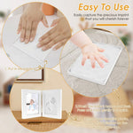 Cadre photo pliable bois blanc empreintes mains bébés souvenir classique kit encre instructions