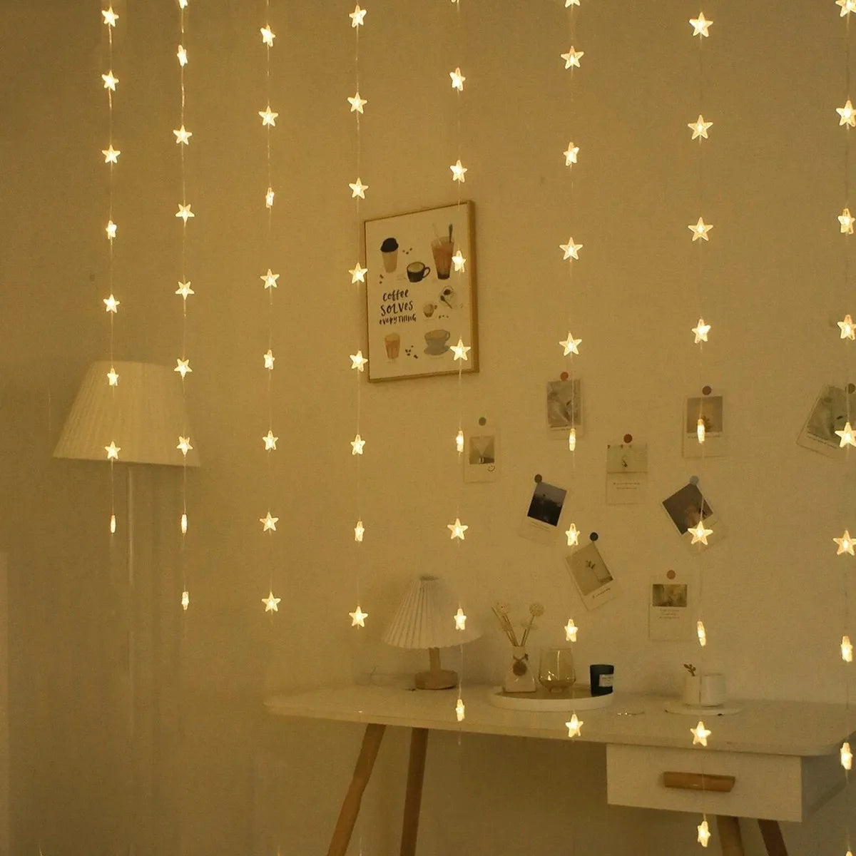 guirlande lumineuse étoiles blanc moderne décoration chambre mariage festives led 72 lumières