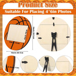 cadres photo moderne basketball orange clips 4x6 noir bois sportifs