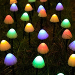 guirlande lumineuse solaire champignon multicolore jardin féerique extérieure autoinstallation led opaque contemporaine festive
