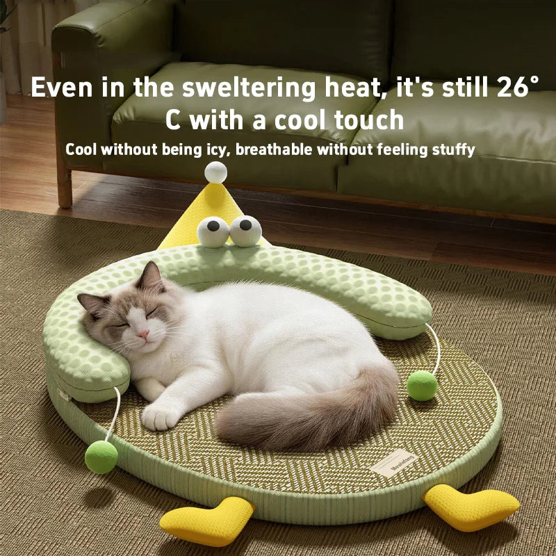 tapis rafraîchissant animal vert clair tissu moderne facile nettoyage été coussin chat chien