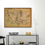 carte murale vintage cartographique toile beige nature morte sans cadre 30x40cm